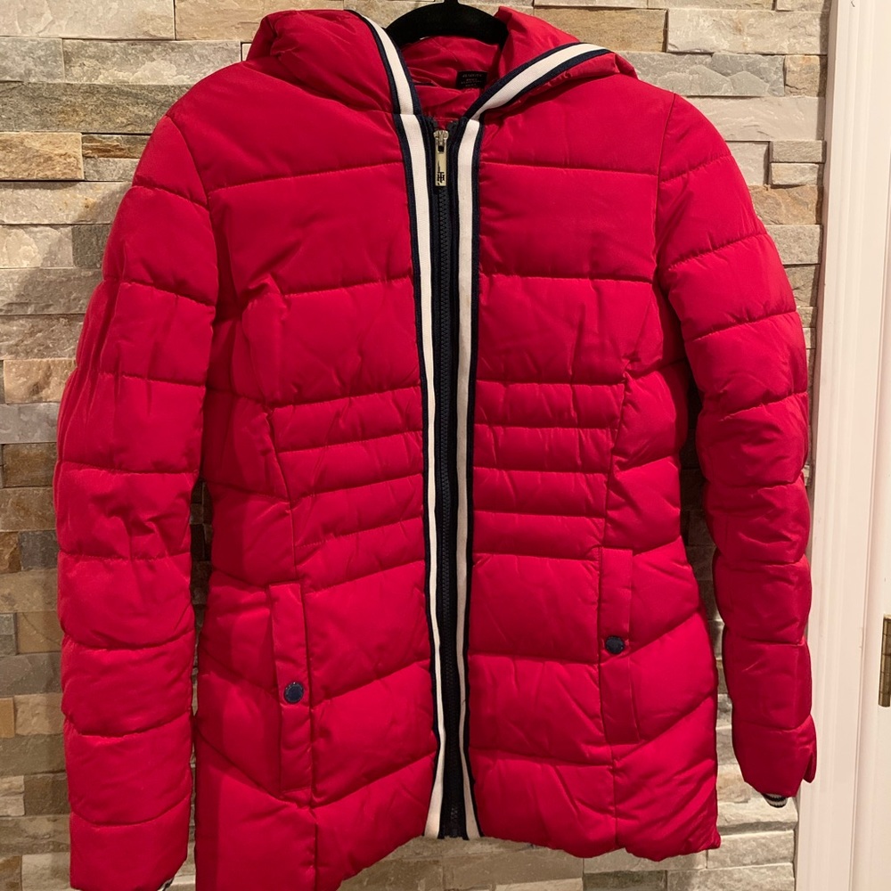 Tommy Hilfiger red puffer ski jacket